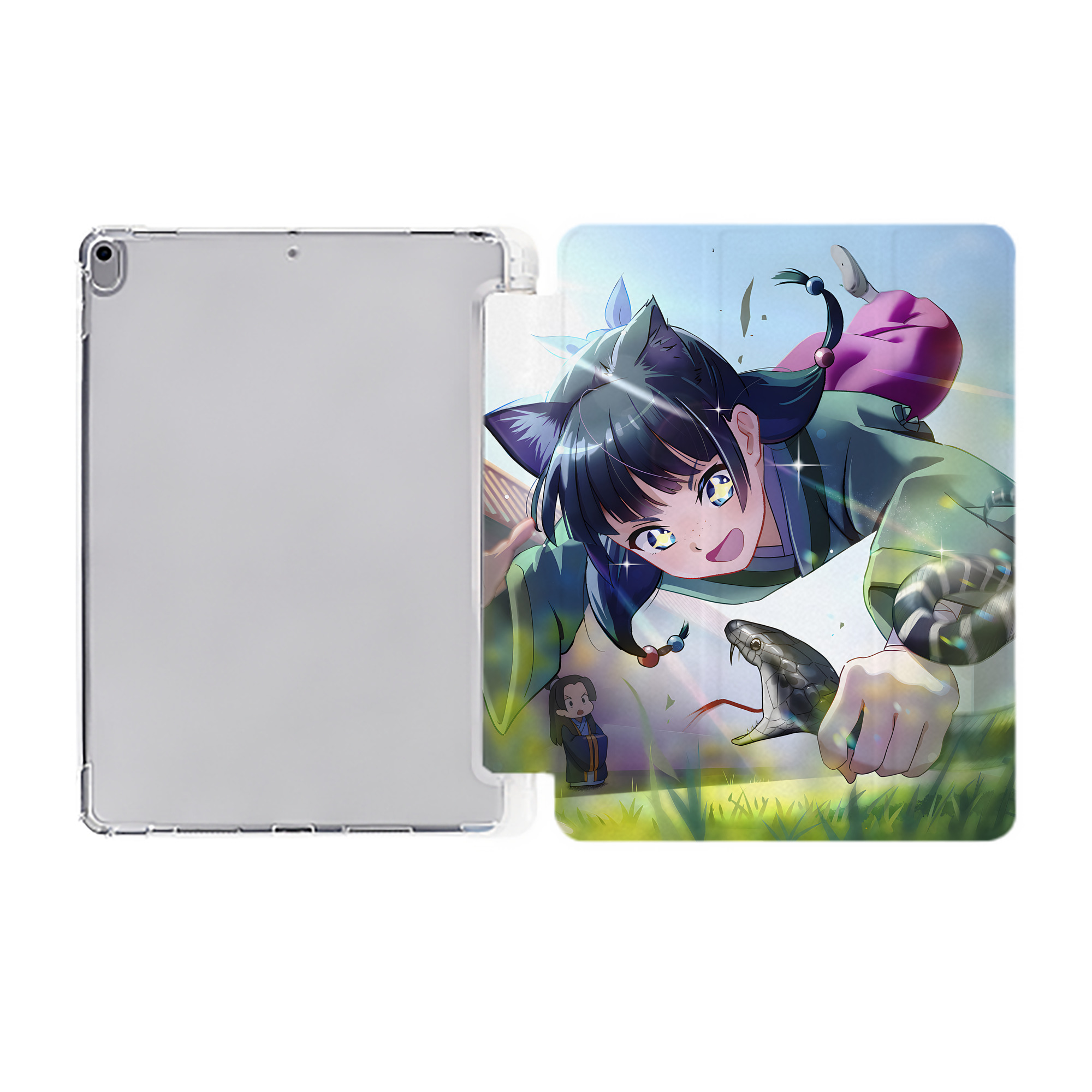 （画像用） 薬屋のひとりごと The Apothecary Diaries IPad ケース ペン収納付き 三つ折りスタンド PUレザー×シリコン 対応機種9.5/10.5/10.9インチ